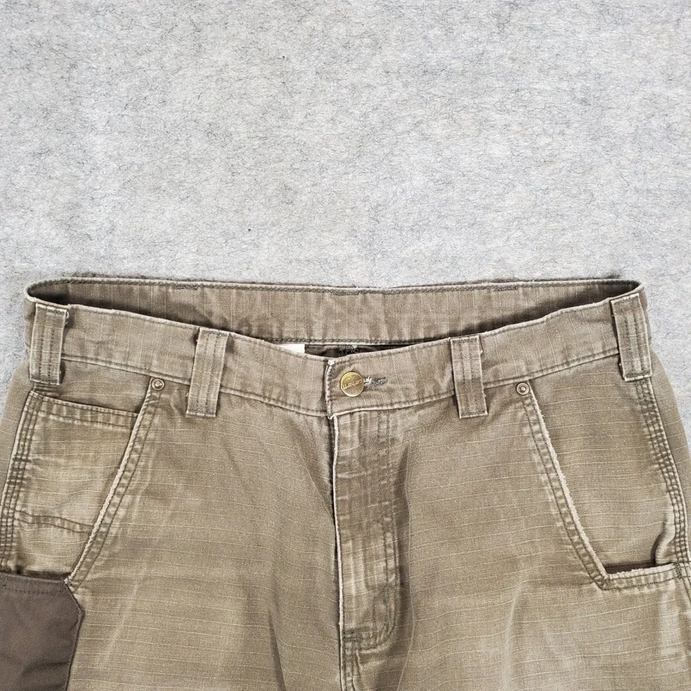 Carhartt Cargo Pants Mens 32x30 Brown B342 DFE Relaxed Fit Ripstop Distressed